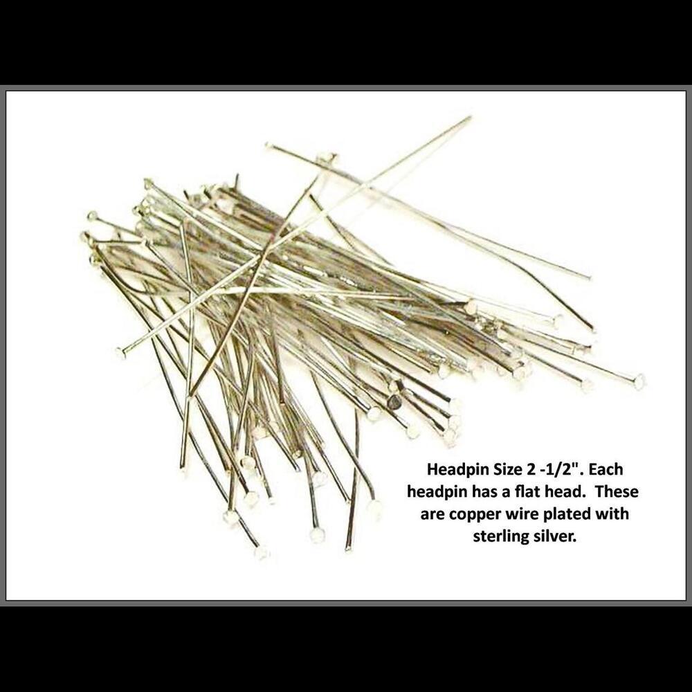 150 Sterling Silver Plated 2‎ 1/2" Flat Headpins